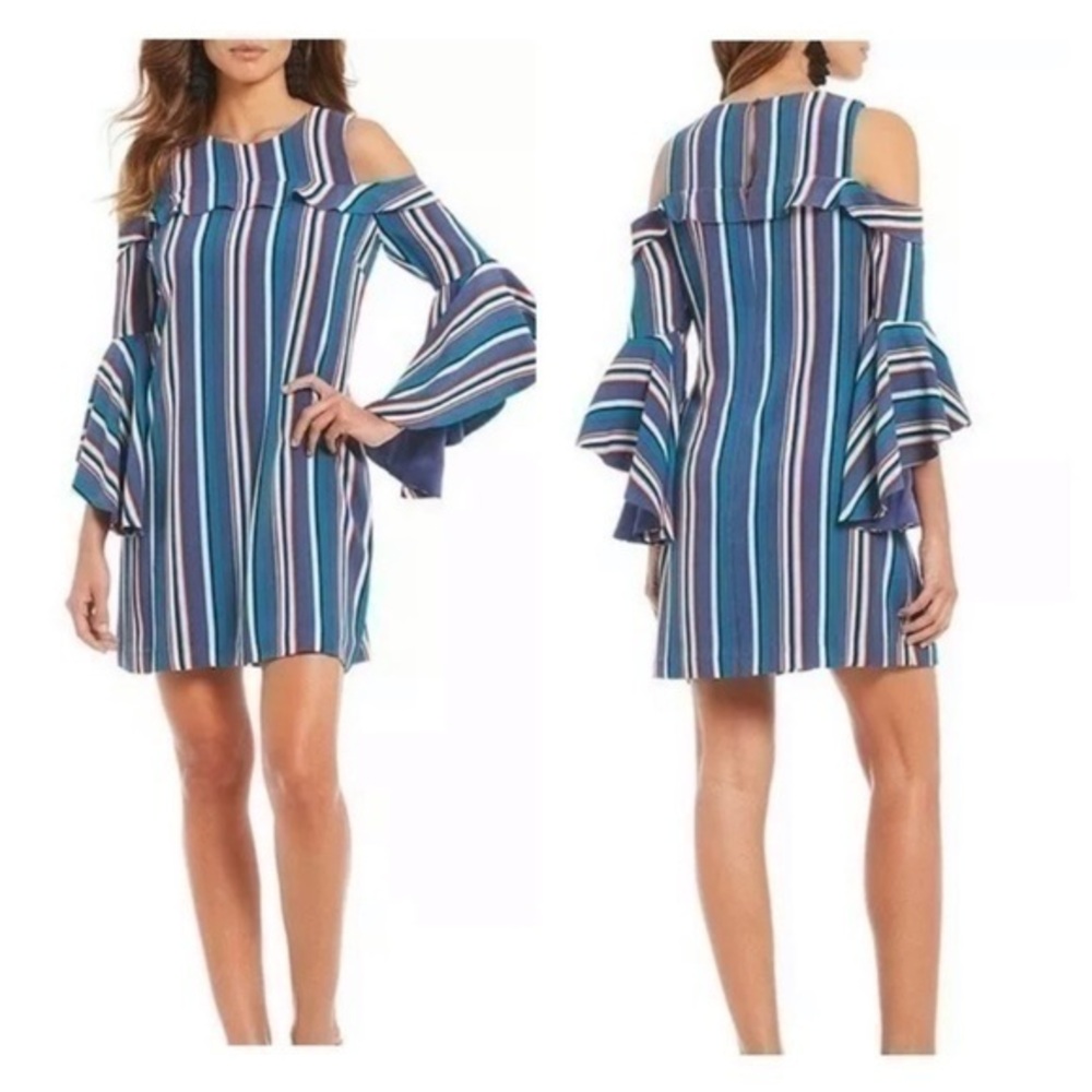 Gianni Bini Bonnie stripe cold shoulder dress